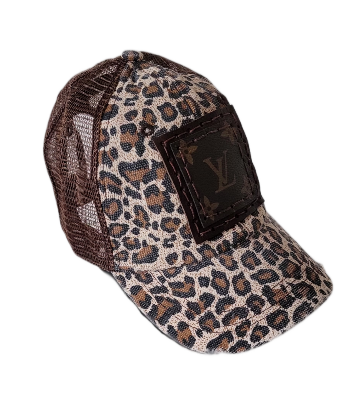 Leopard Print Trucker Hat - Brown